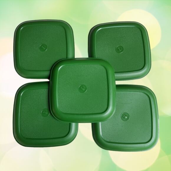 Vintage Tupperware Green Dove Mug Coaster Plates Set Holiday RARE 11pc Set - Picture 8 of 10